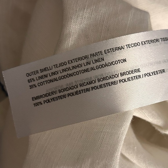 Anthropologie Intropia Linen Embroidered Fruit Top in Cream Sz L - Picture 12 of 12